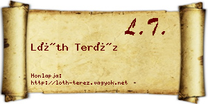 Lóth Teréz névjegykártya